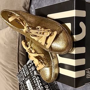 Mini Melissa Gold Sneakers